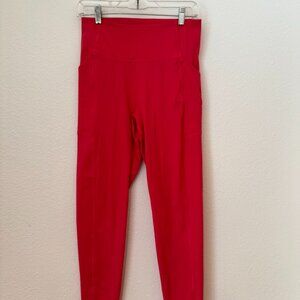 Girlfriend Collective High-Rise Pocket Leggings in Flame Red